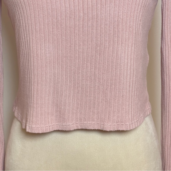 Reformation Jeans Ribbed Knit Long Sleeve Top in Dusty Pink Size Small - Picture 5 of 11
